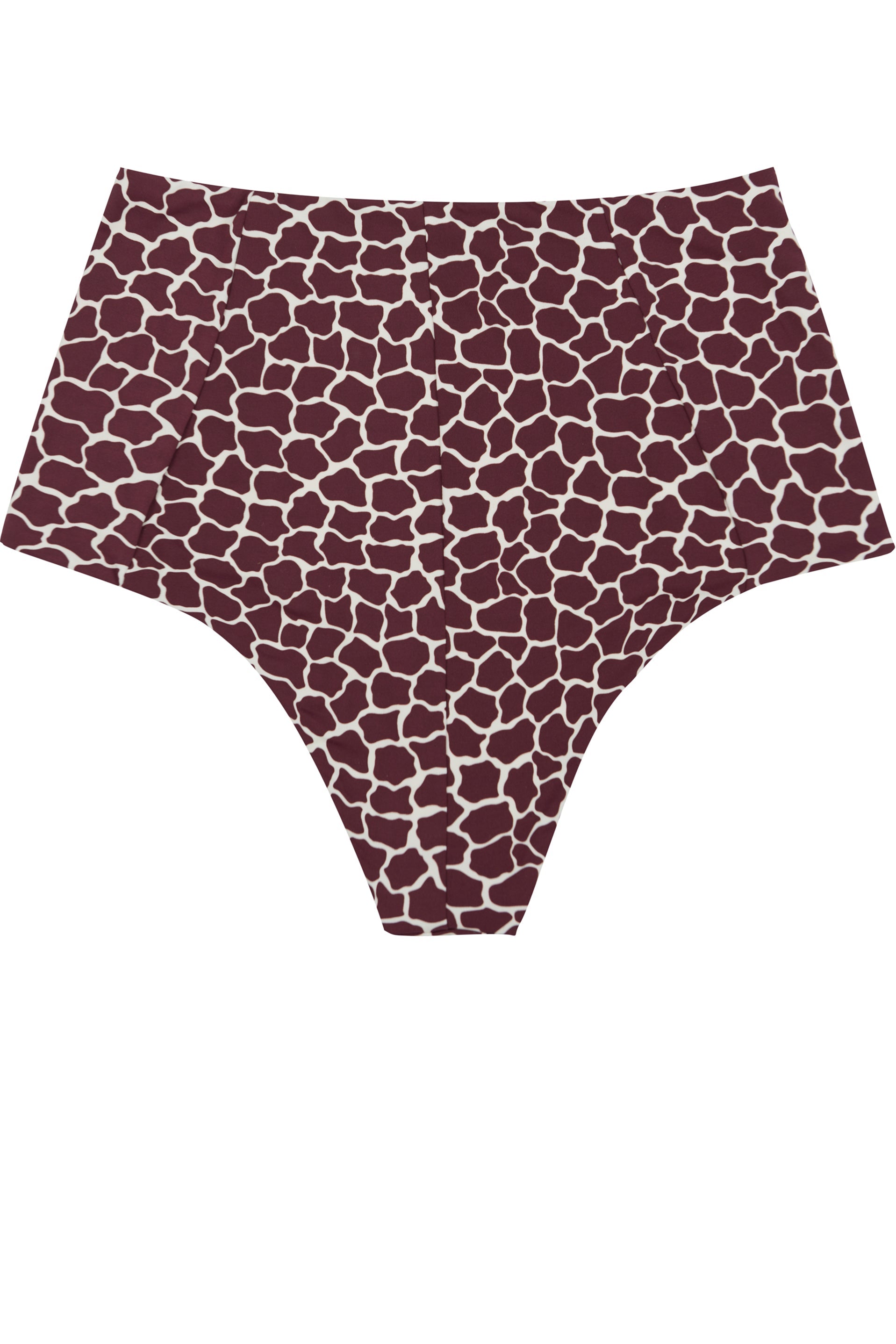 BRIEFS - The High Waisted - Bordeaux Giraffe Print