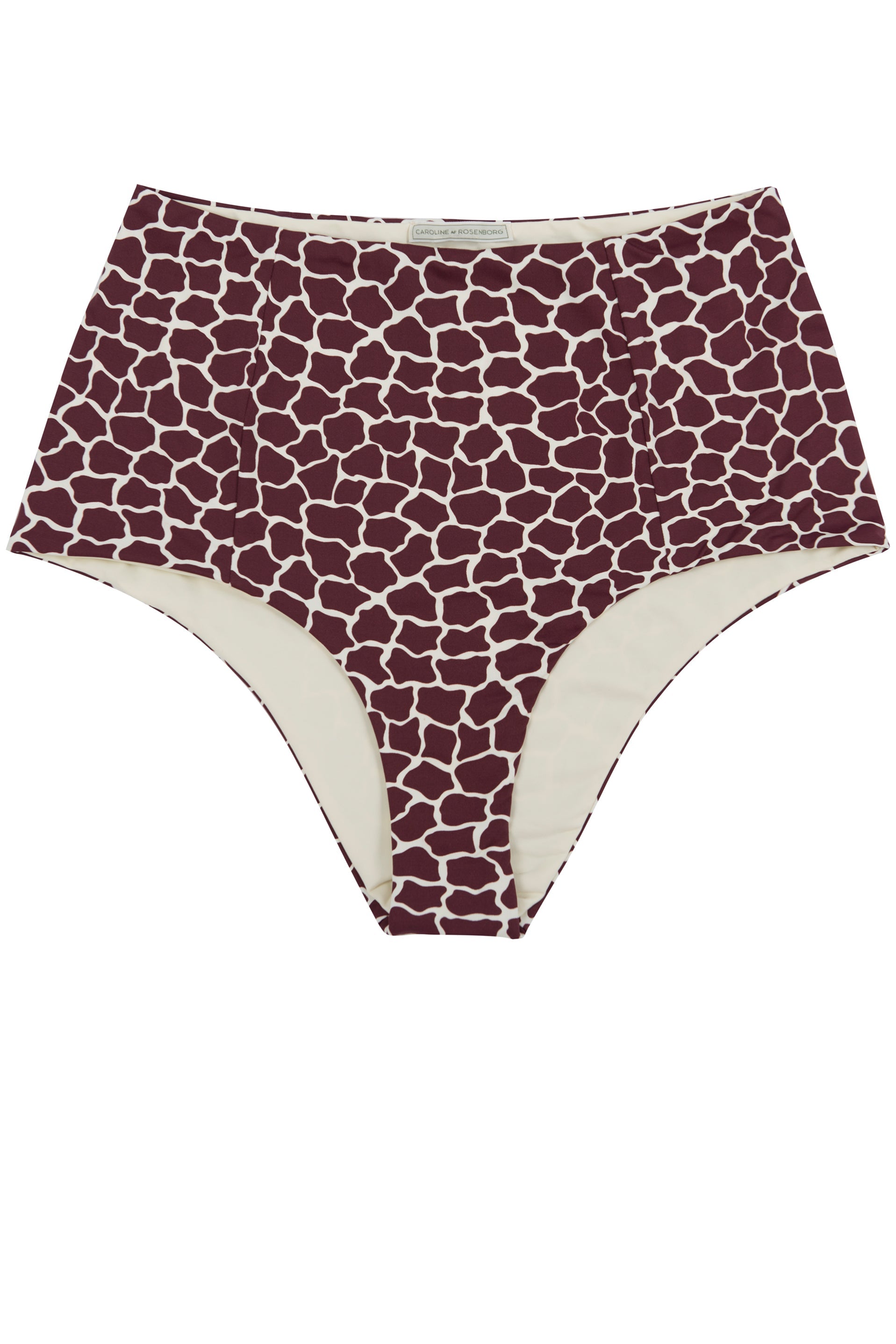 BRIEFS - The High Waisted - Bordeaux Giraffe Print