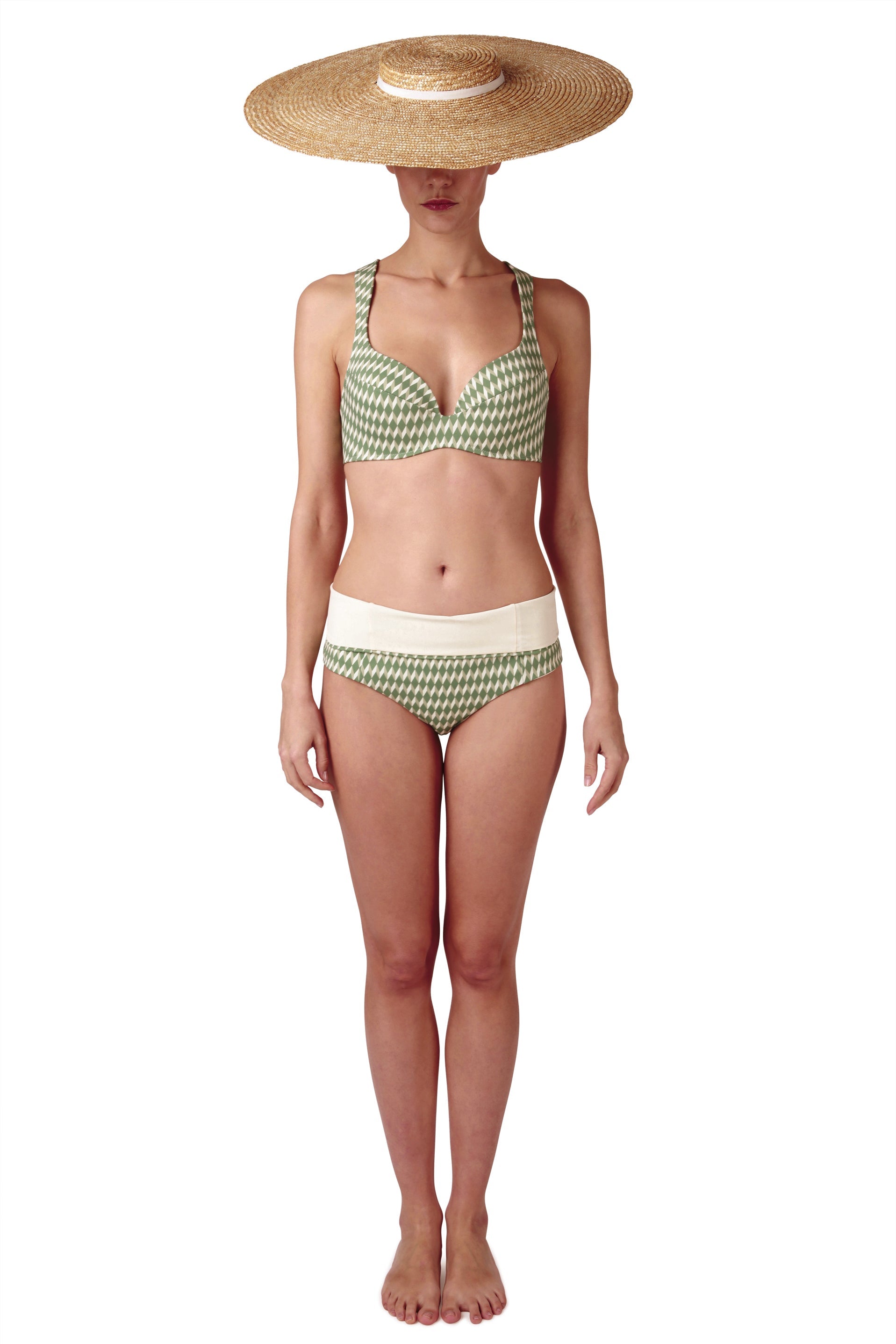 BRIEFS - The High Waisted - Sage Signature Print