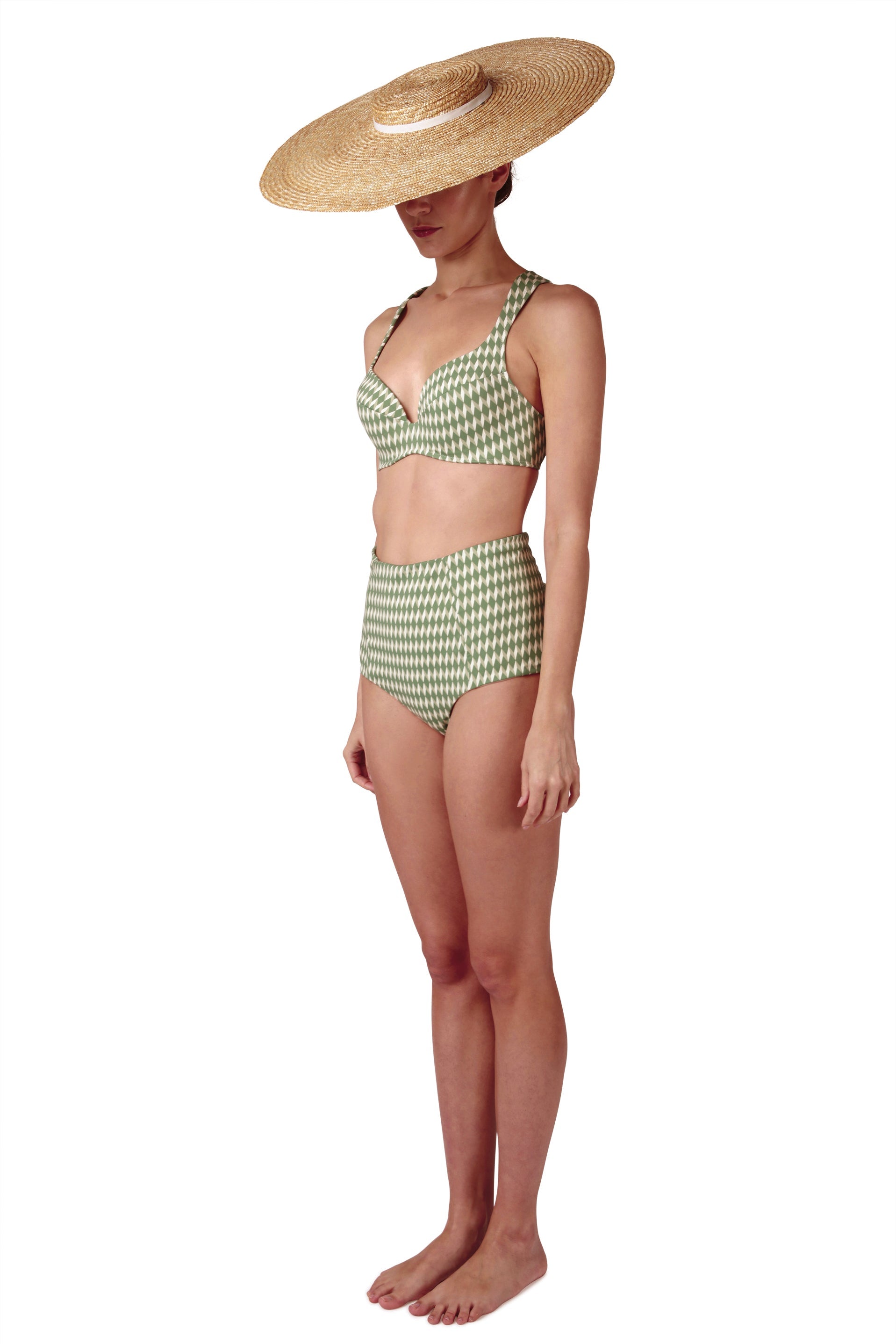 BRIEFS - The High Waisted - Sage Signature Print