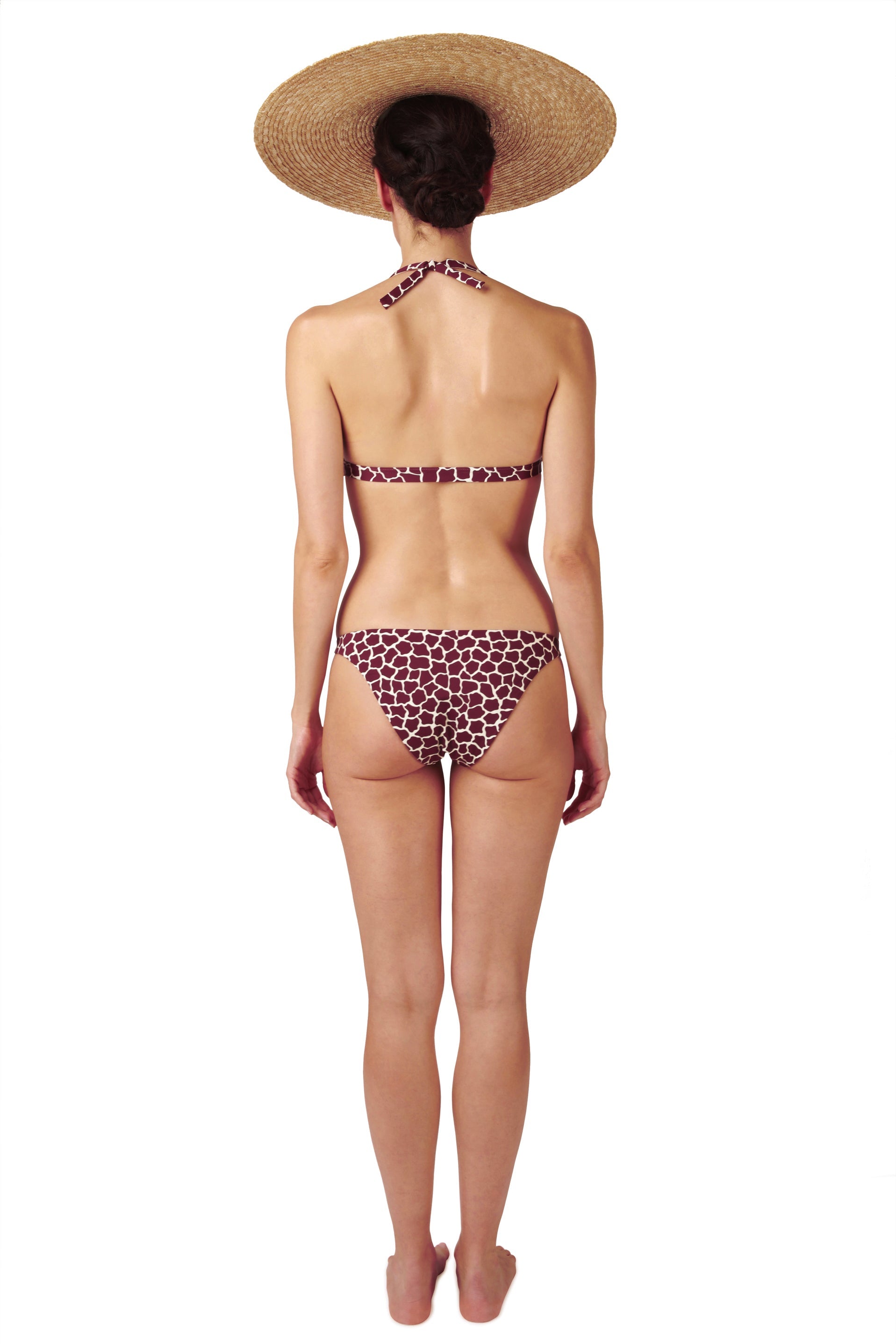 BRIEFS - The Side Ring Lock - Bordeaux Giraffe Print
