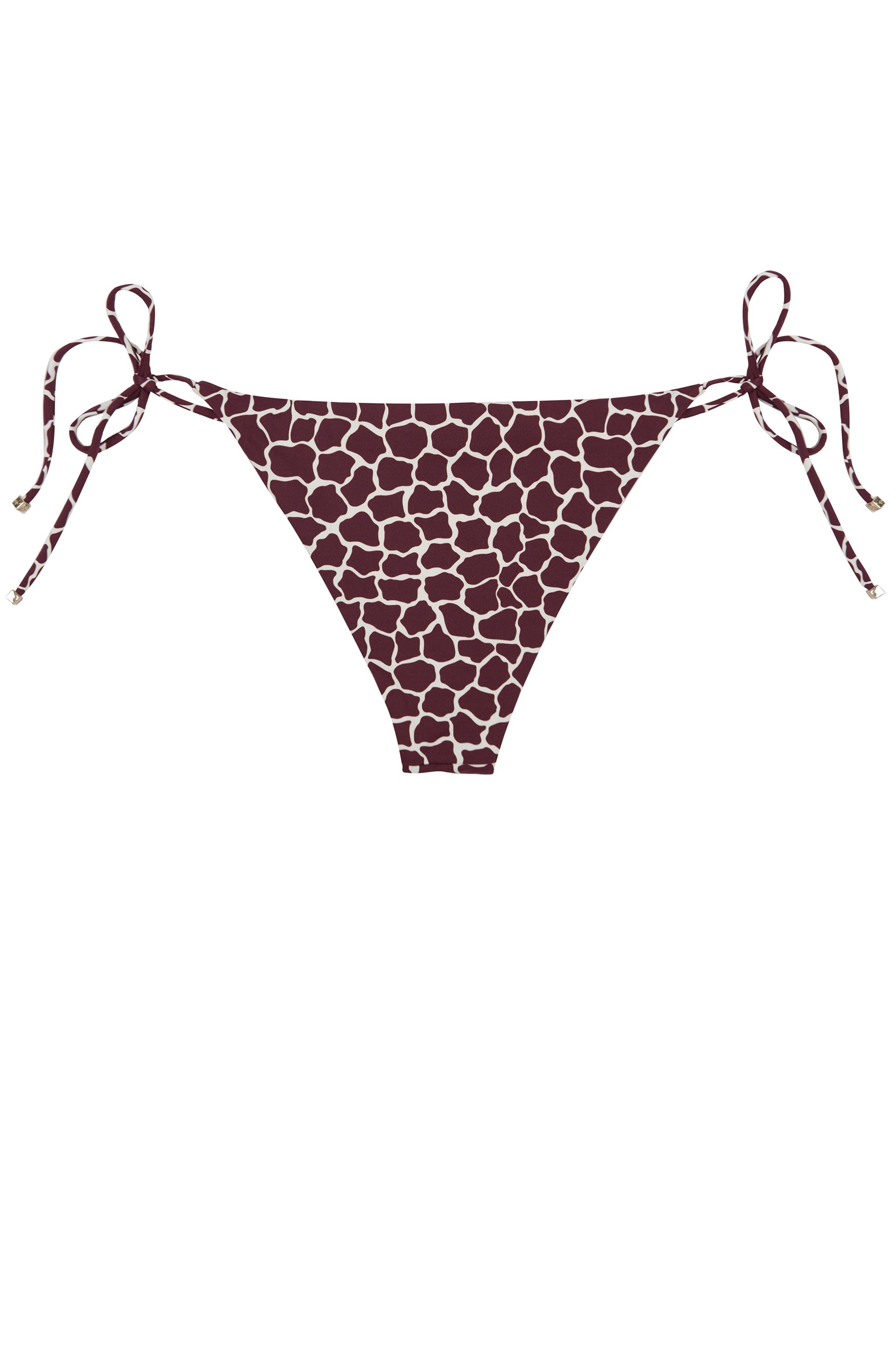 BRIEFS - The Side Tie - Bordeaux Giraffe Print