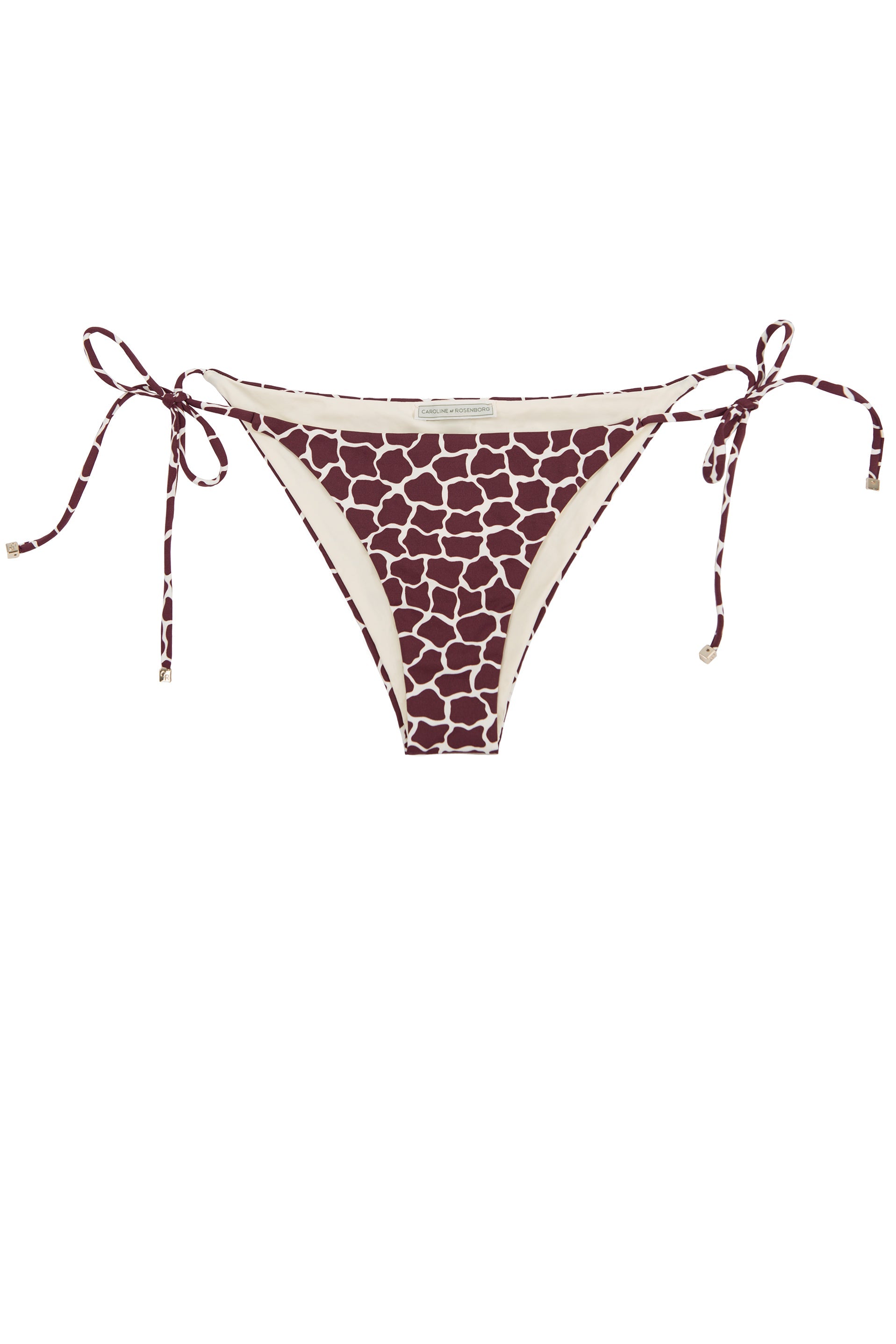 BRIEFS - The Side Tie - Bordeaux Giraffe Print