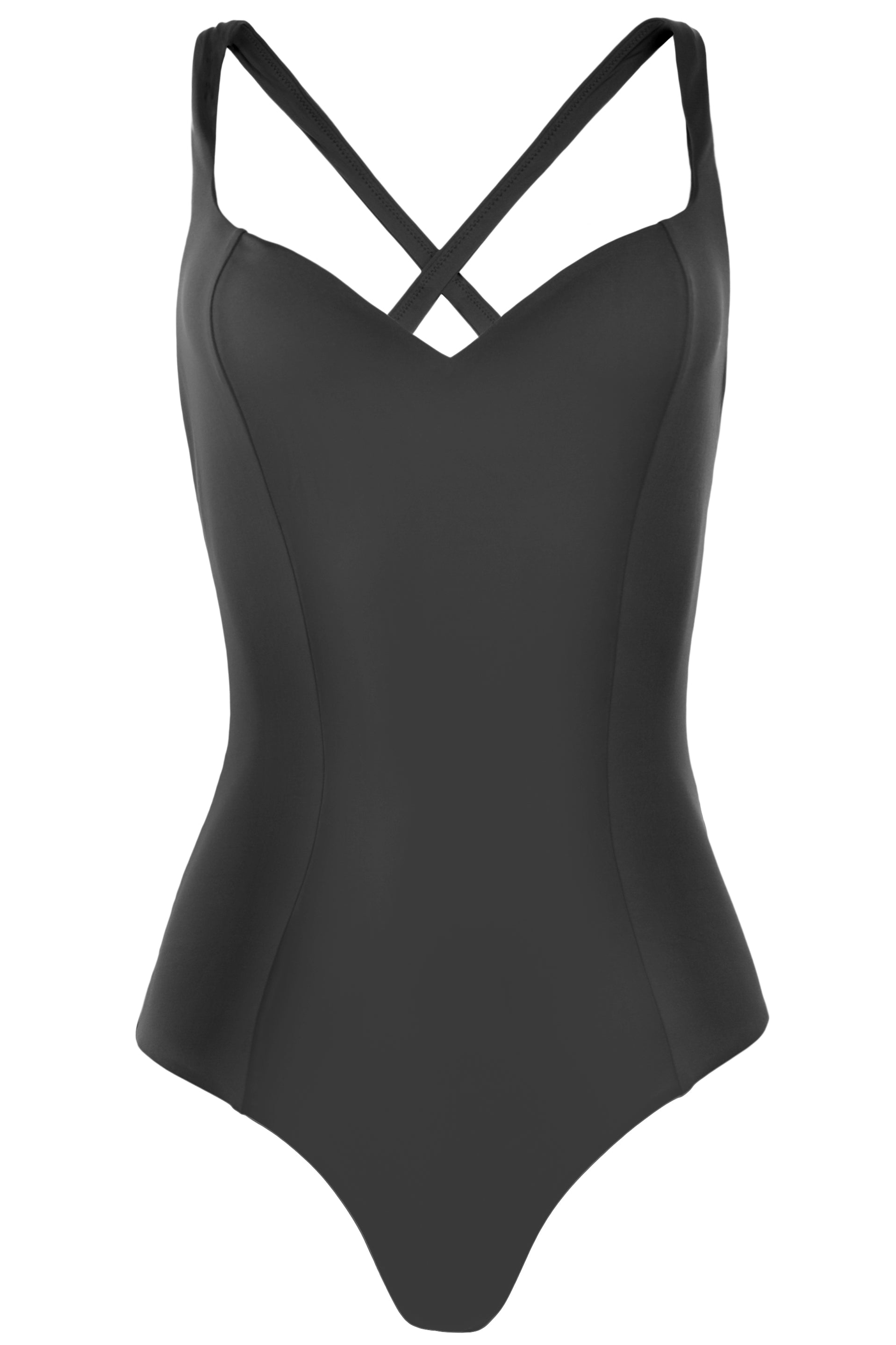 SWIMSUIT - The Cross Back - Charcoal