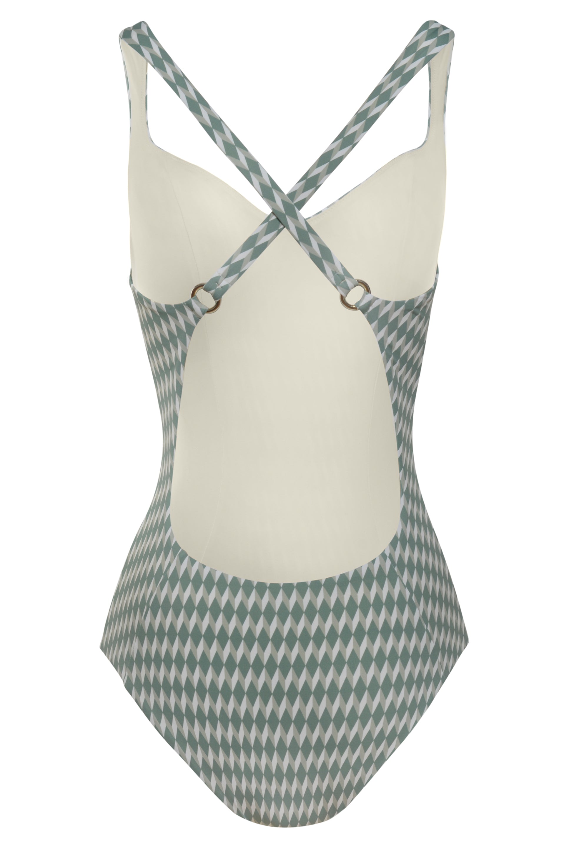 SWIMSUIT - The Cross Back - Sage Signature Print