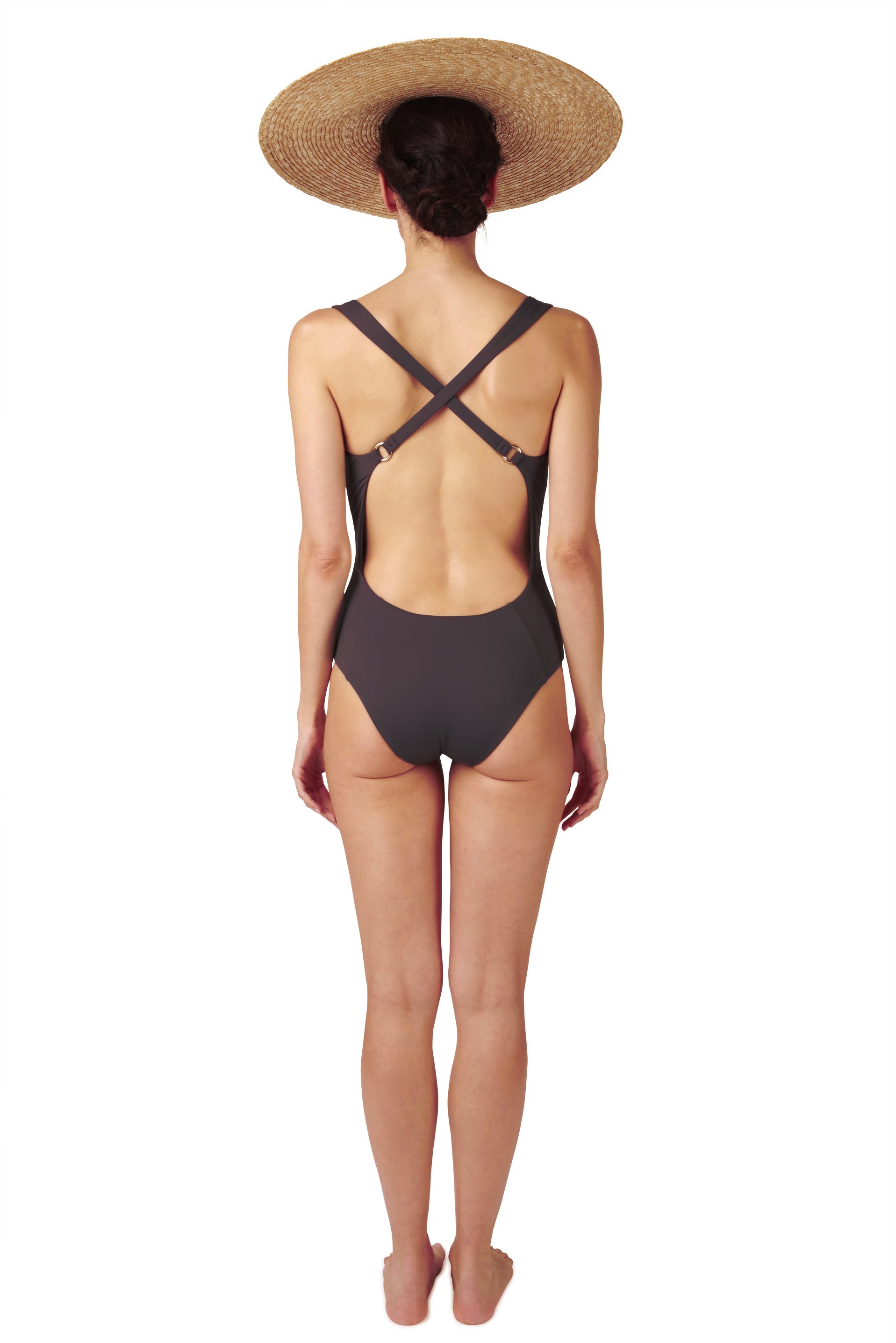 SWIMSUIT - The Cross Back - Charcoal