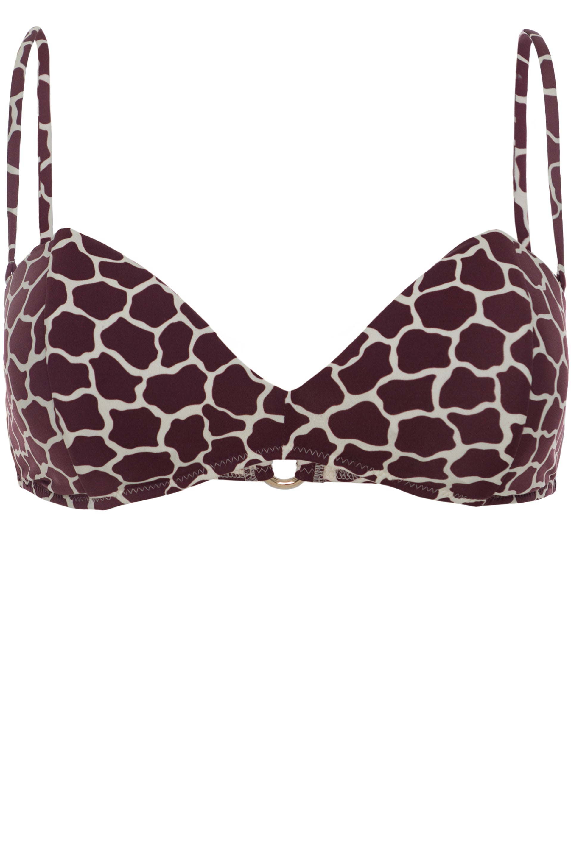 TOP - The Bandeau - Bordeaux Giraffe Print