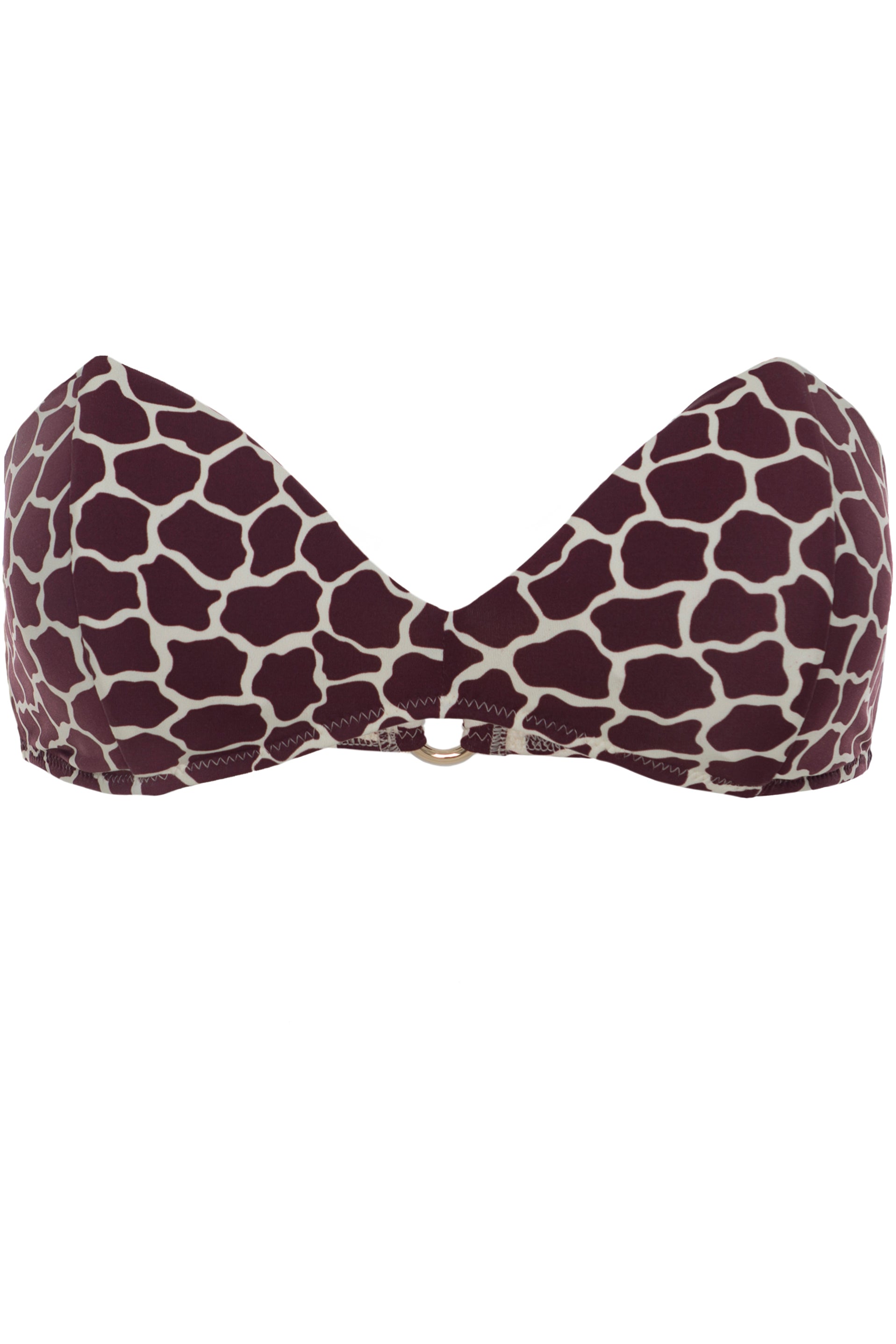 TOP - The Bandeau - Bordeaux Giraffe Print