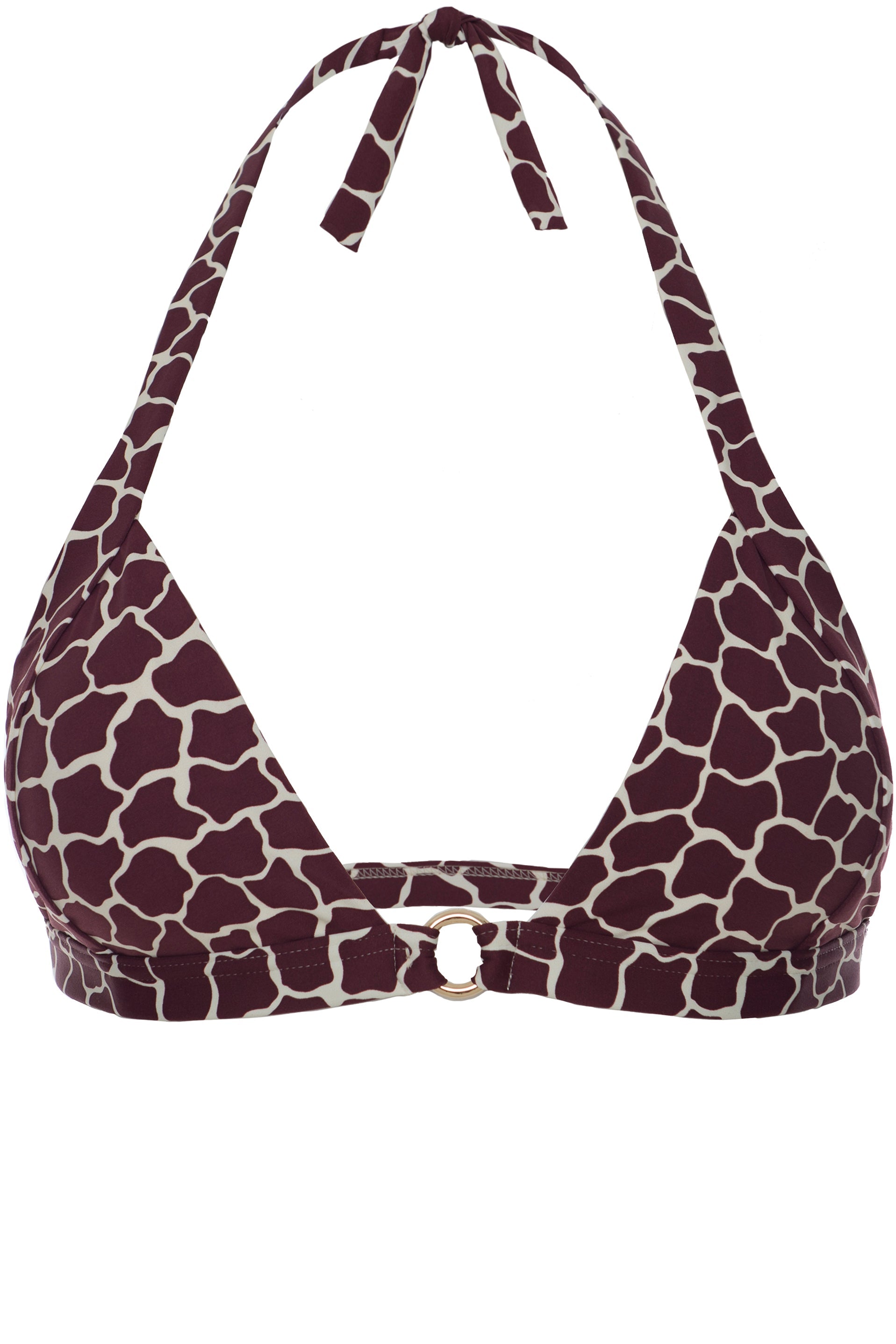 TOP - The Soft Halter-neck - Bordeaux Giraffe Print