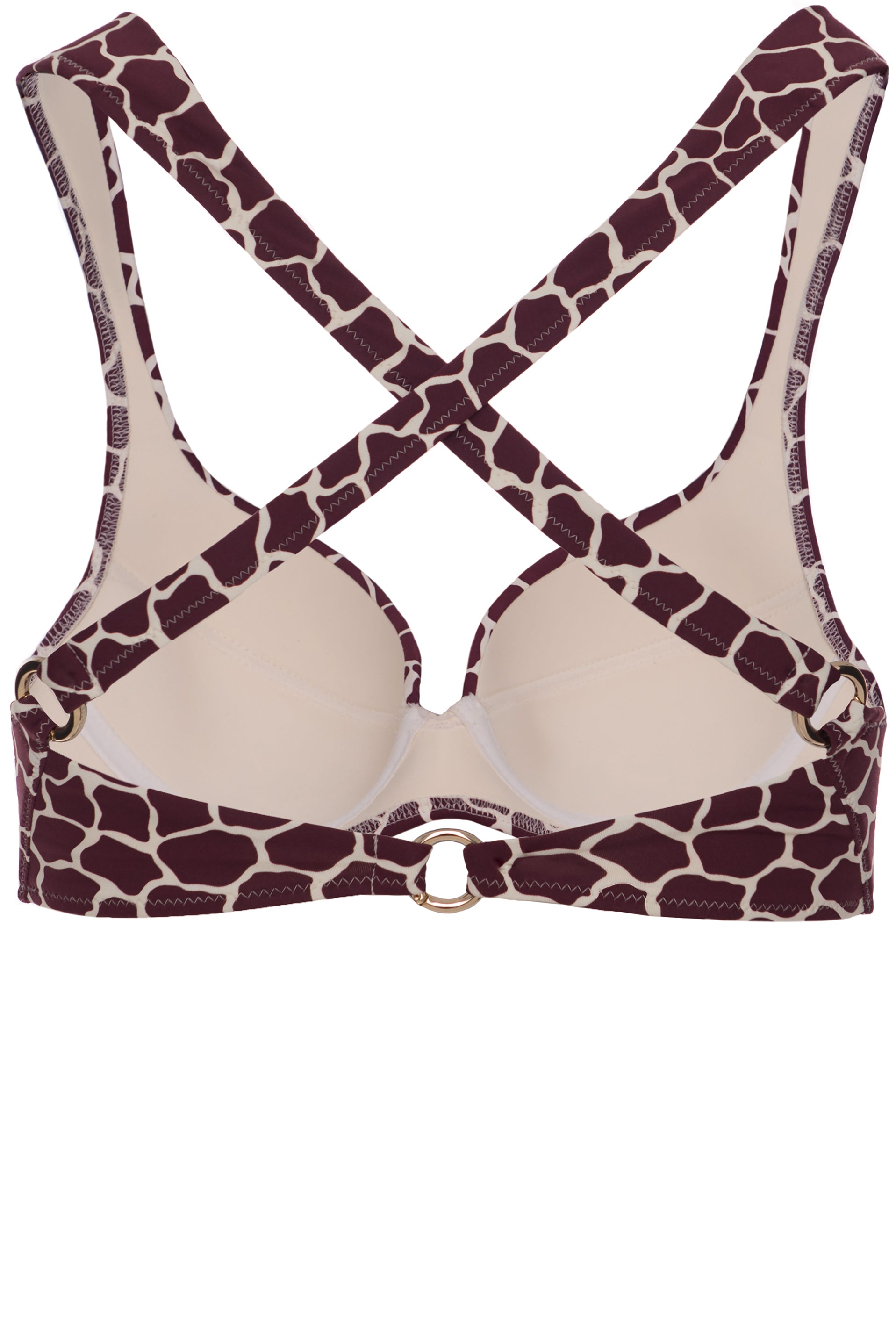 TOP - The Supportive Cross Back - Bordeaux Giraffe Print