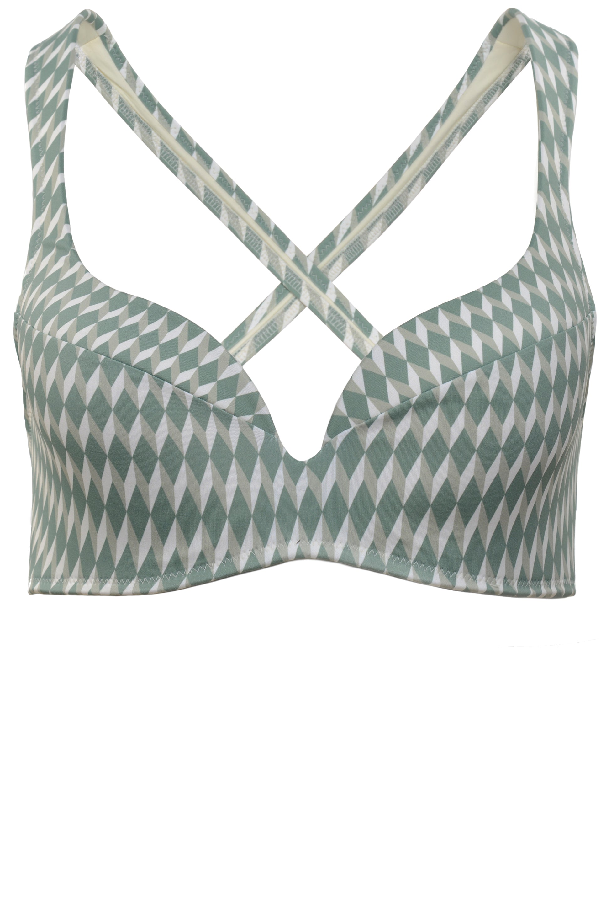 TOP - The Supportive Cross Back - Sage Signature Print