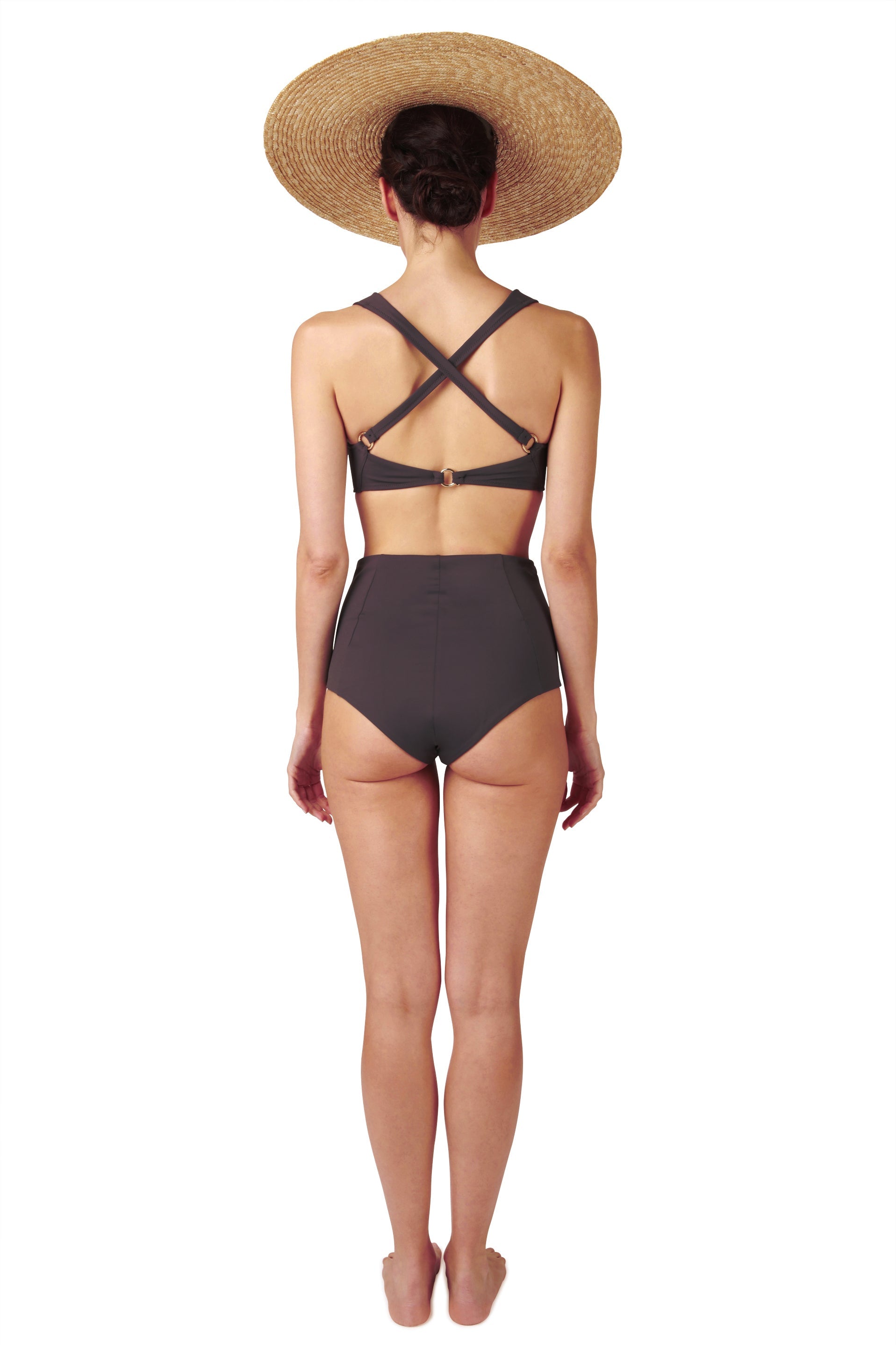 TOP - The Supportive Cross Back - Charcoal