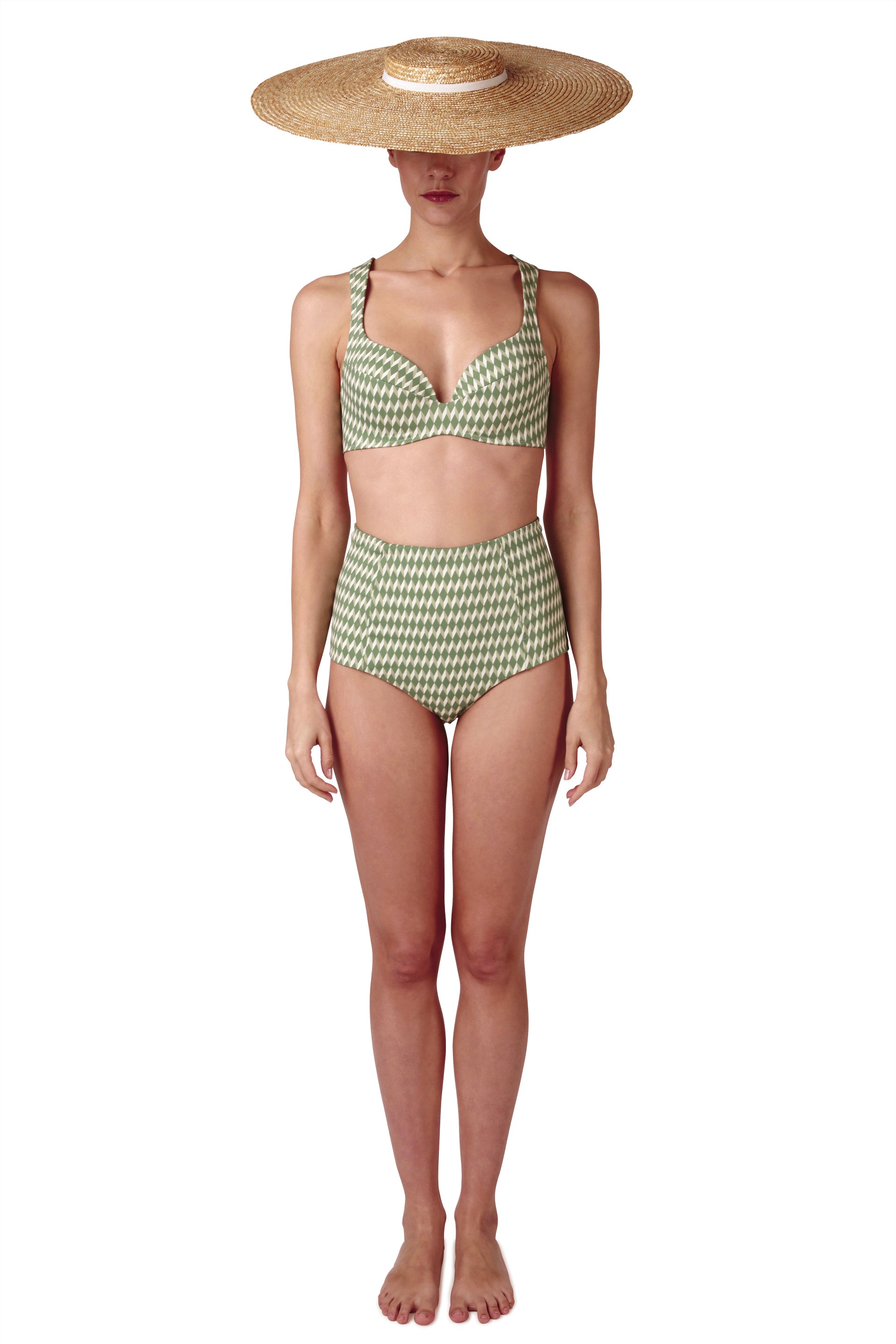 TOP - The Supportive Cross Back - Sage Signature Print