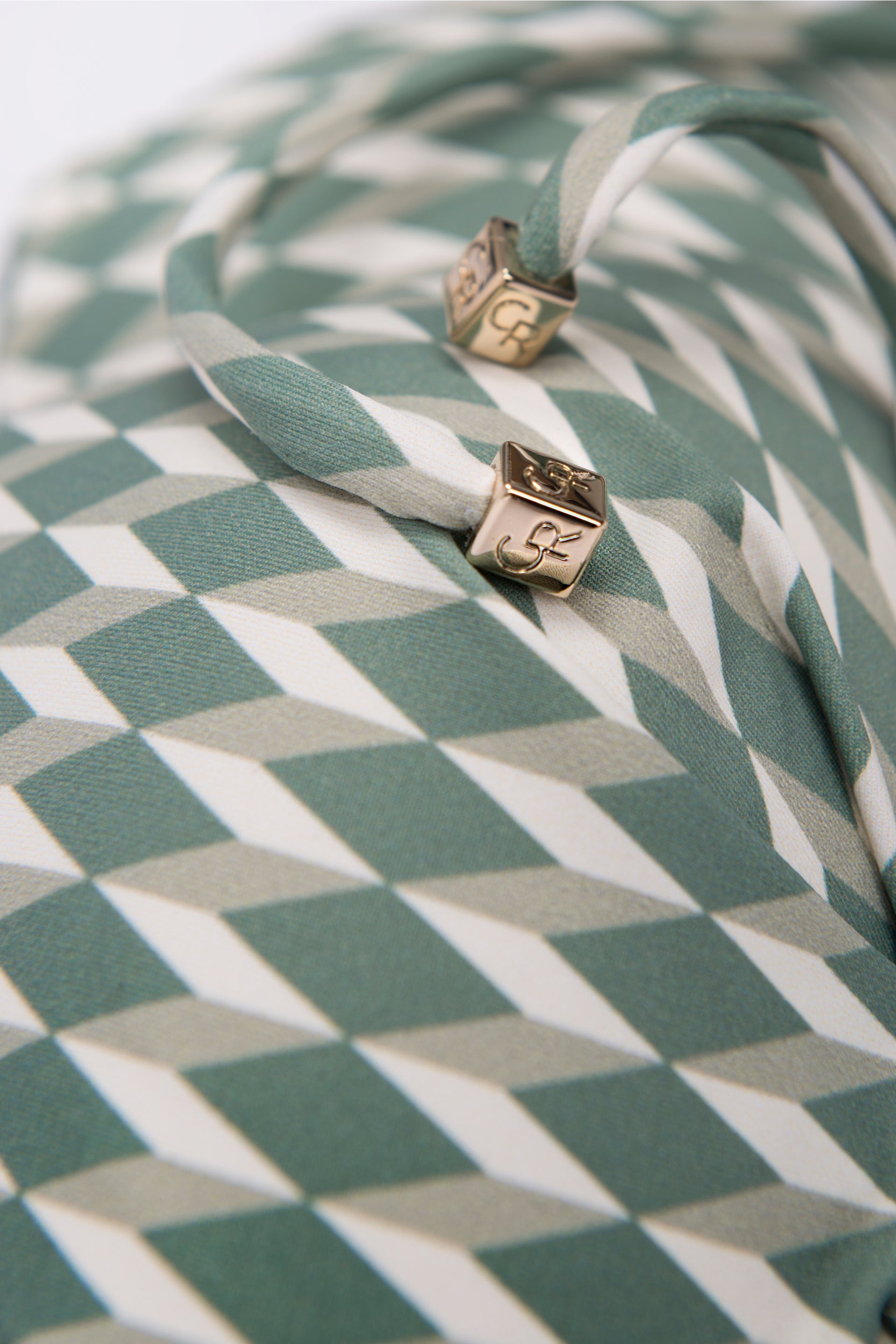 TOP - The Front Tie Triangle - Sage Signature Print
