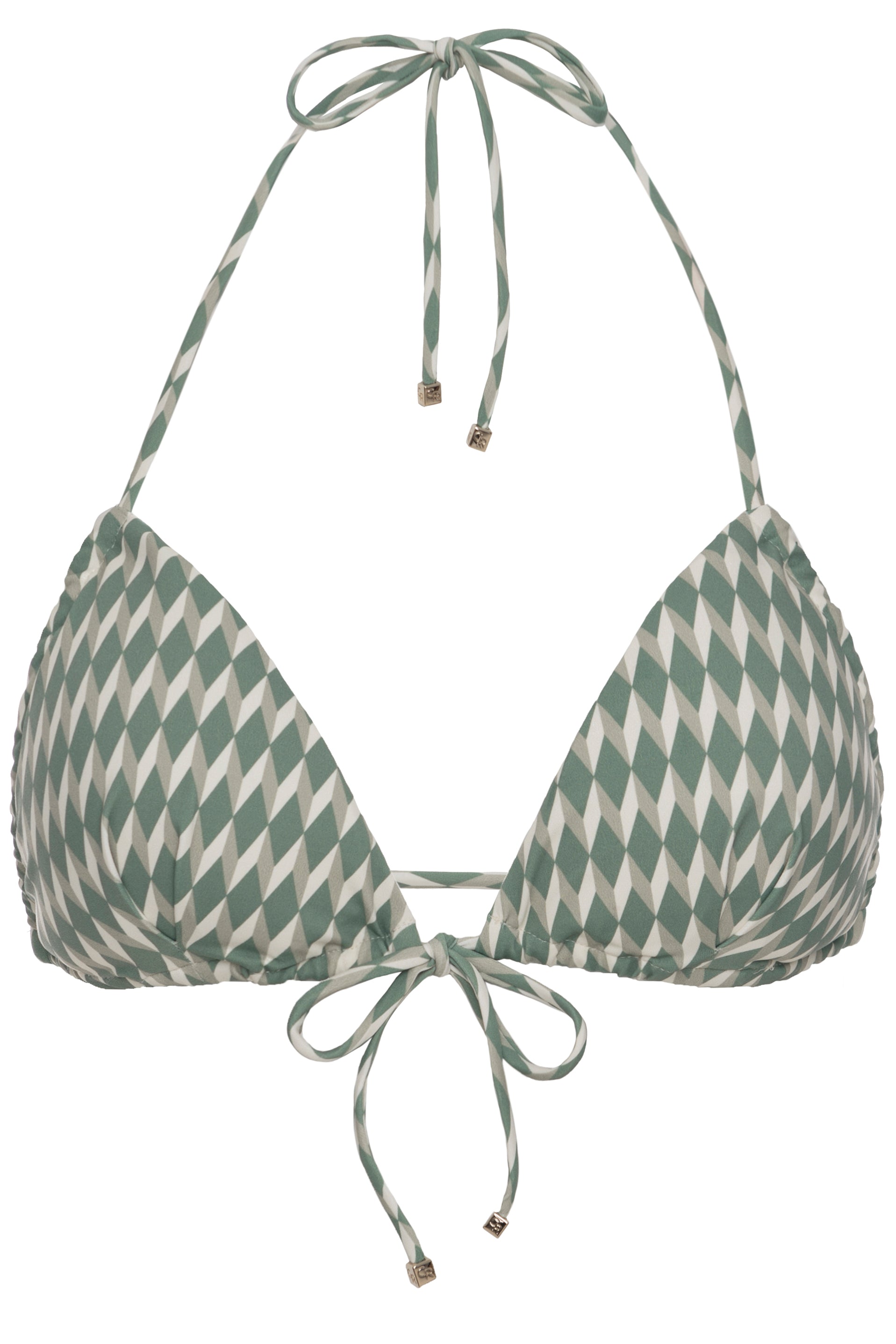 TOP - The Front Tie Triangle - Sage Signature Print